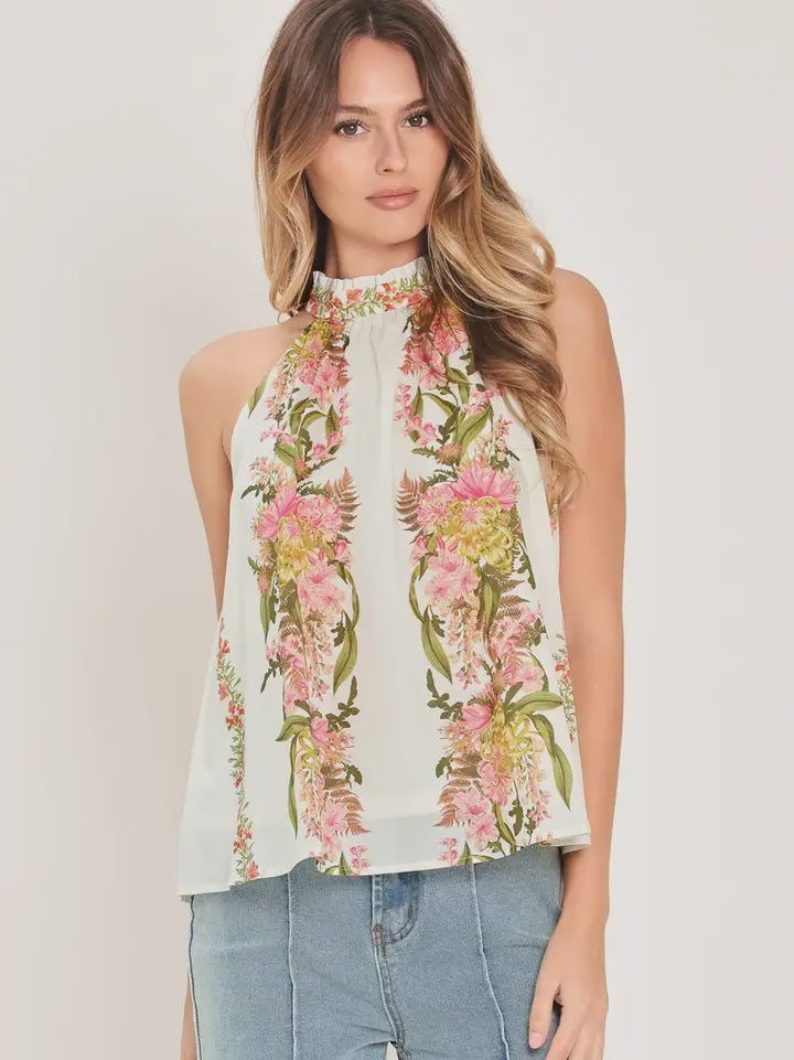 Perfect Timing Ivory Floral Top