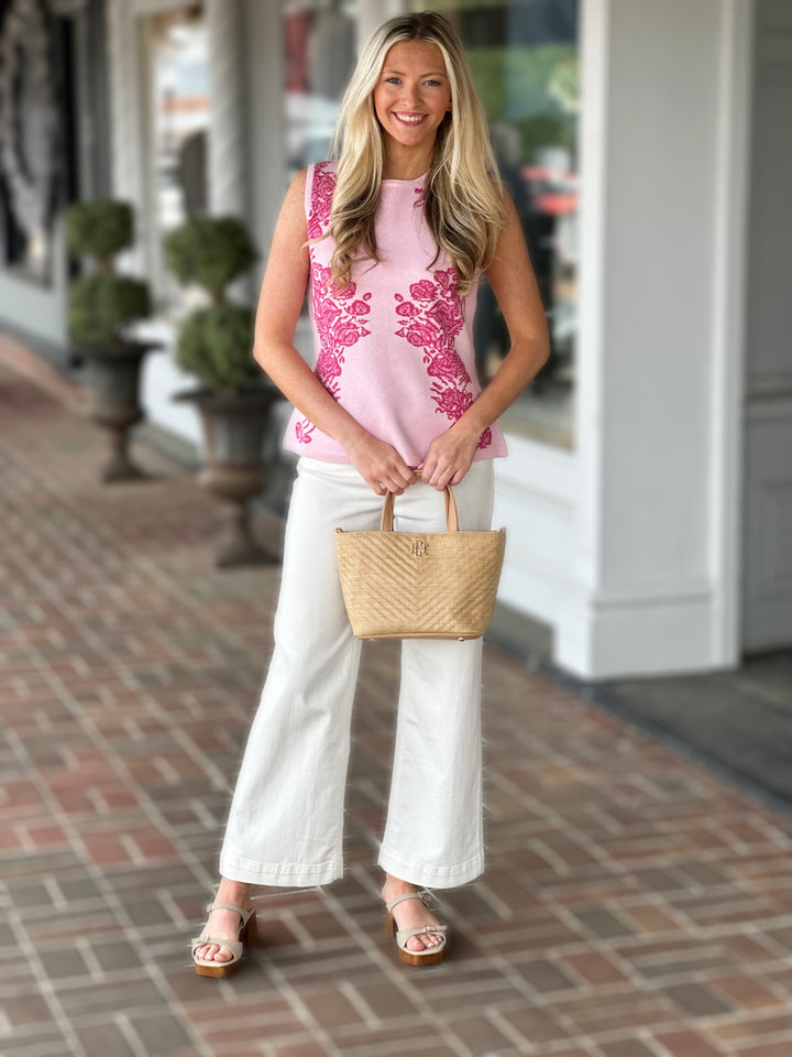 Pink Floral Sleeveless Top