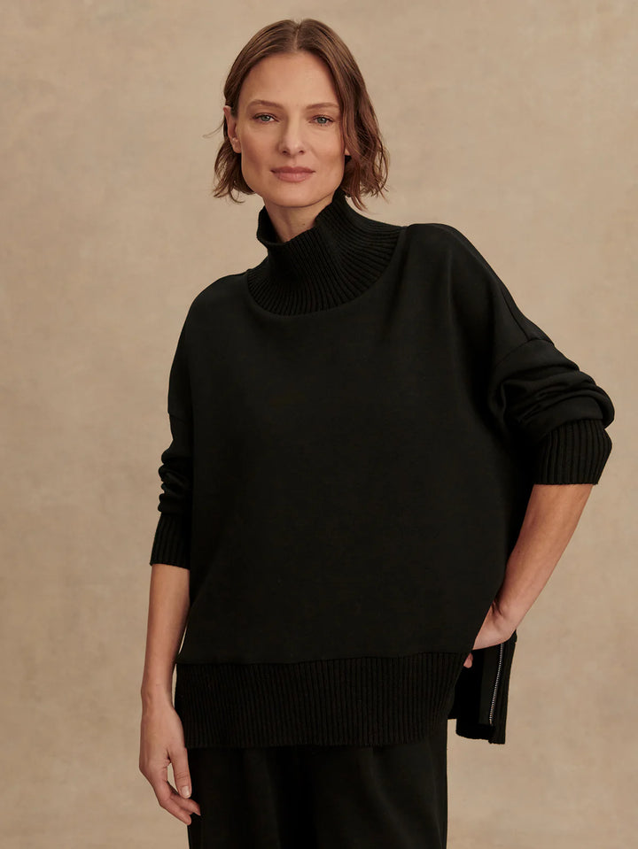 Varley Barker High-Neck Sweat in Black