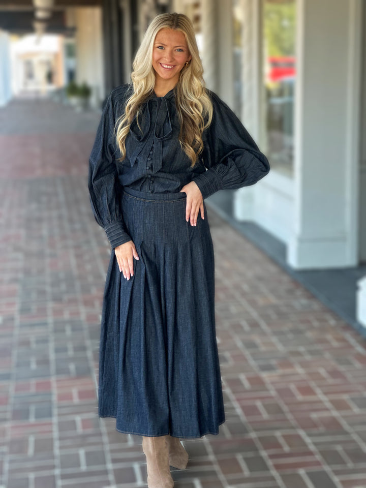 Emily Lovelock Kelsey Top in Blue