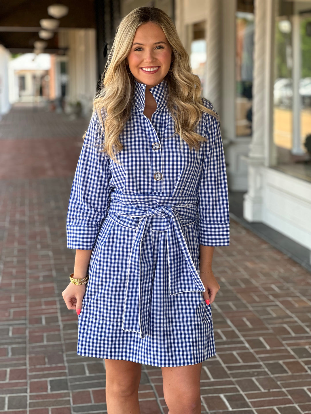 Holly Shae Arden Dress in Blue/ White Gingham