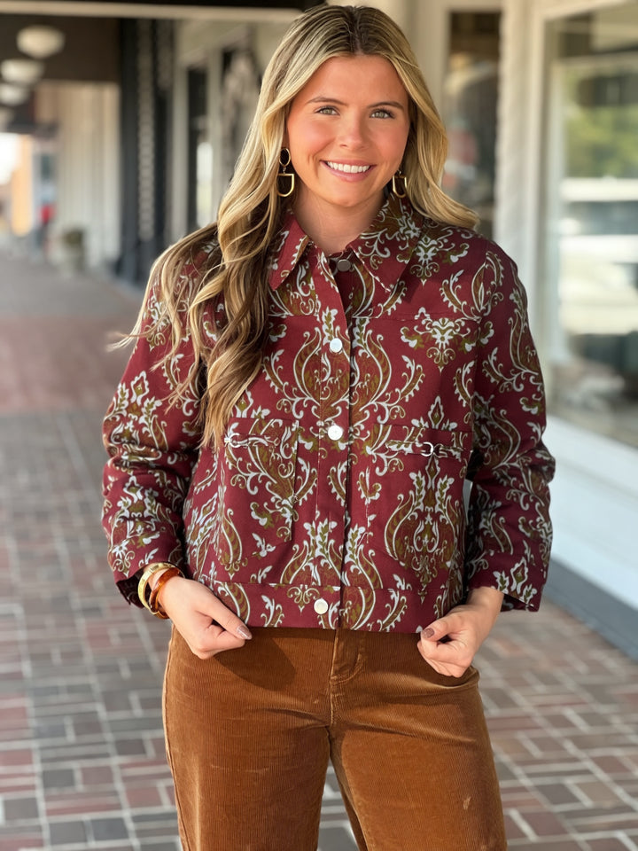Just So Happens Burgundy Jacket