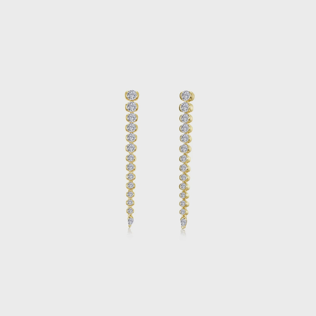 Lafonn Graduated Half Bezel Drop Earrings