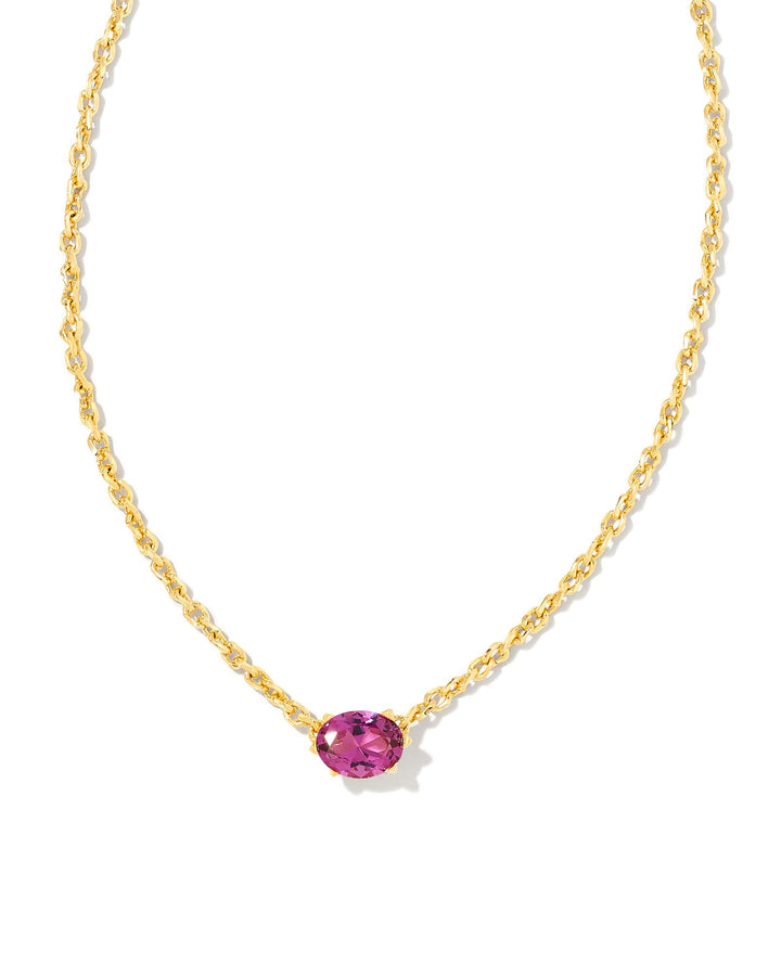 Kendra Scott Cailin Gold Pendant Necklace in Purple Crystal