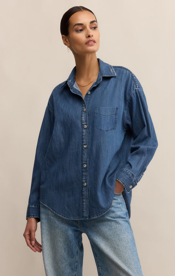 Z Supply Atwood Denim Shirt in Indigo