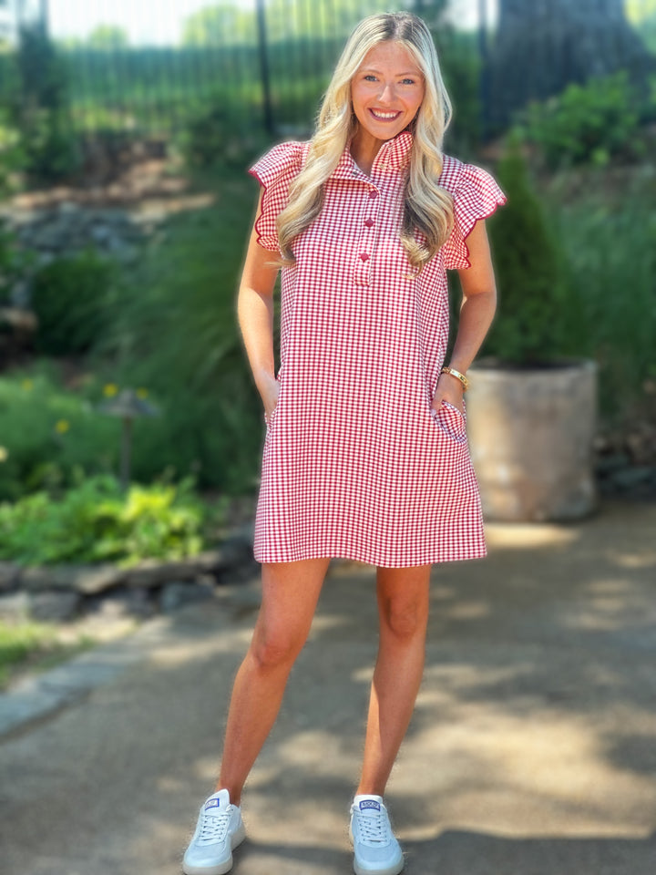 Red Gingham Mini Dress