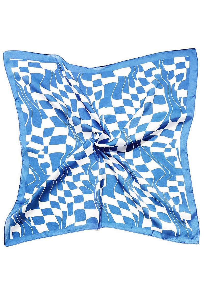 Wavy Square Print Square Scarf