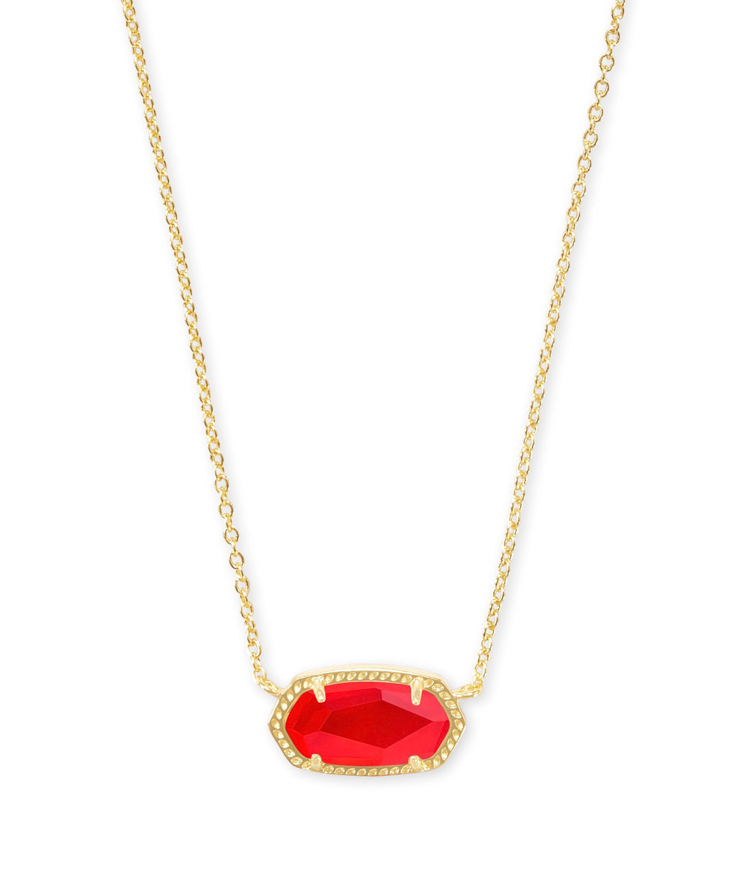 Kendra Scott Elisa Short Pendant in Gold Red Illusion