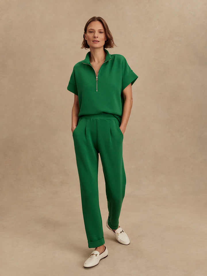 Varley Ritchie Short Sleeve Sweat in Verdant Green