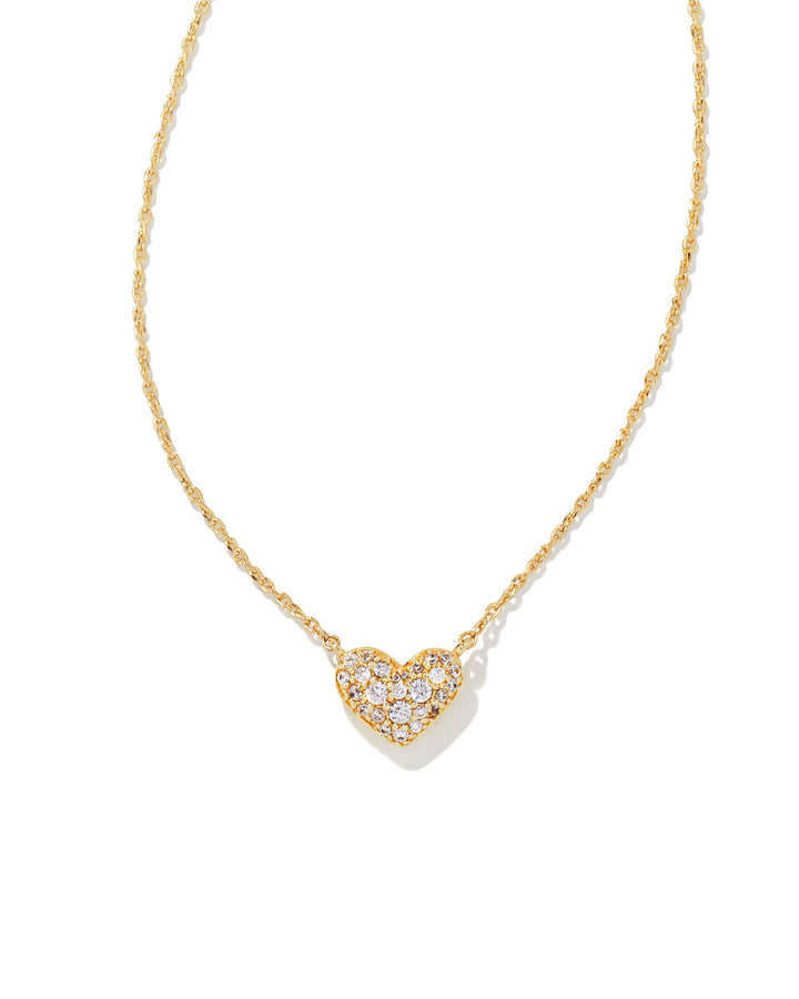 Kendra Scott Ari Pave Crystal Necklace in Gold White Crystal