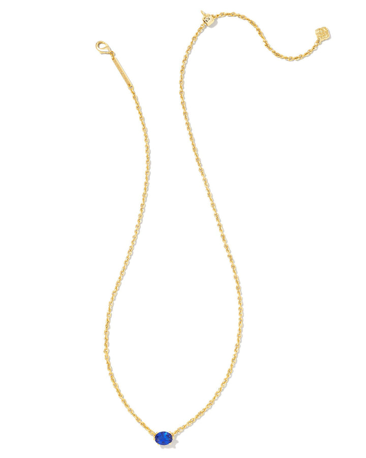 Kendra Scott Cailin Gold Pendant Necklace in Blue Crystal