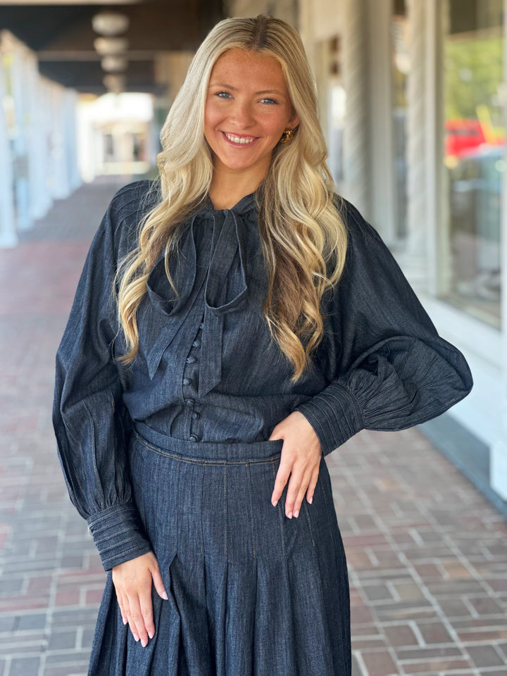 Emily Lovelock Kelsey Top in Blue