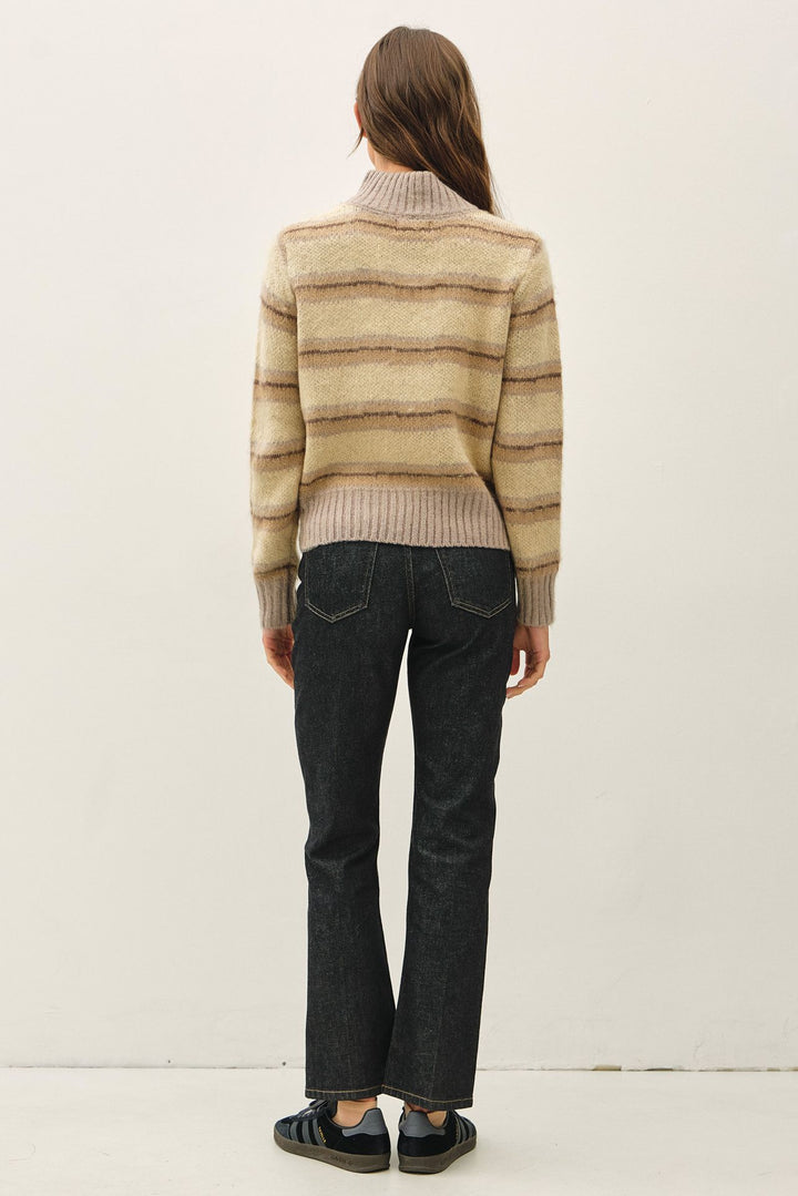 Everything After Striped Sweater in Mocha