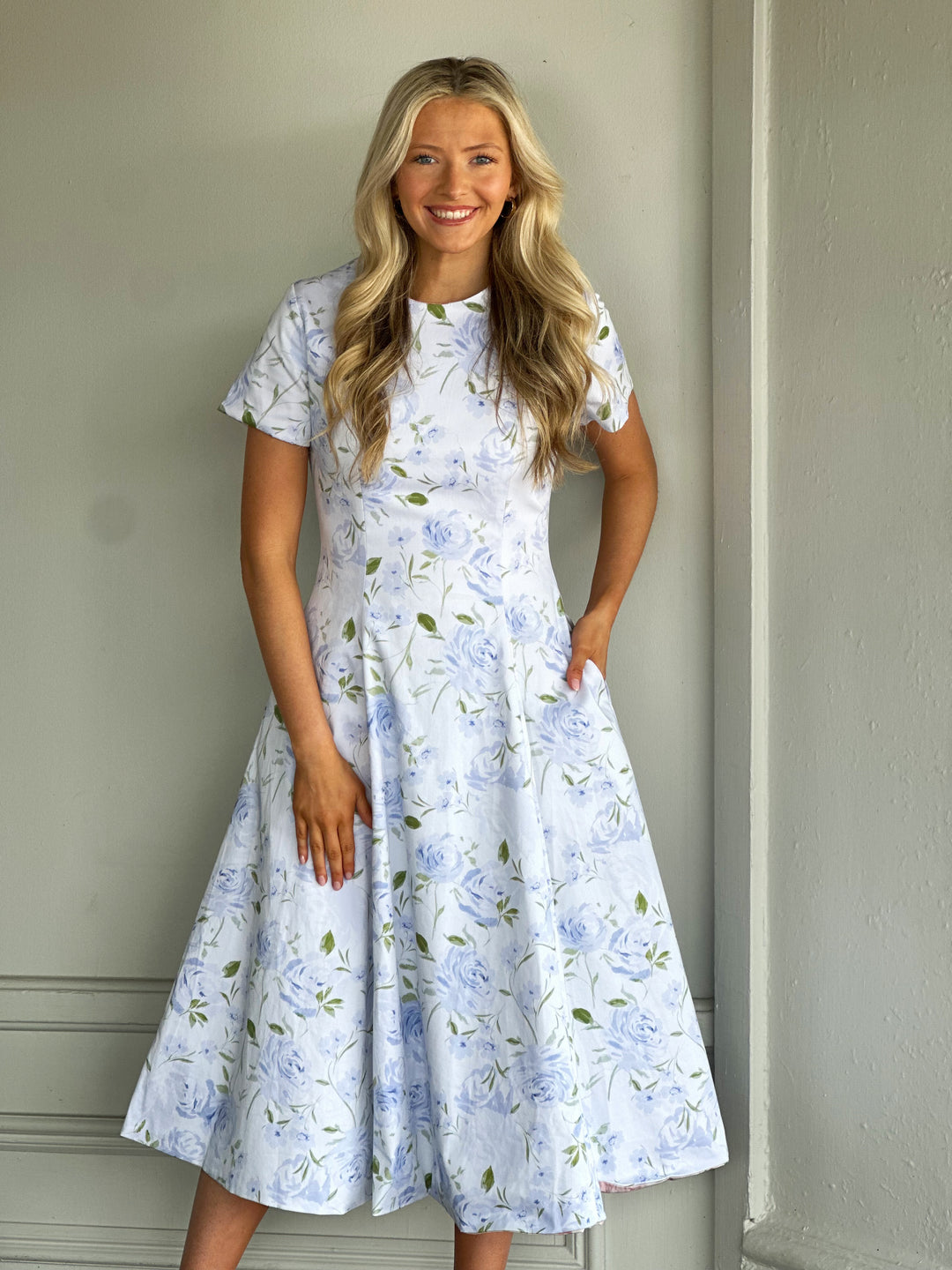 Margot Reversible Dress in Blue Pink