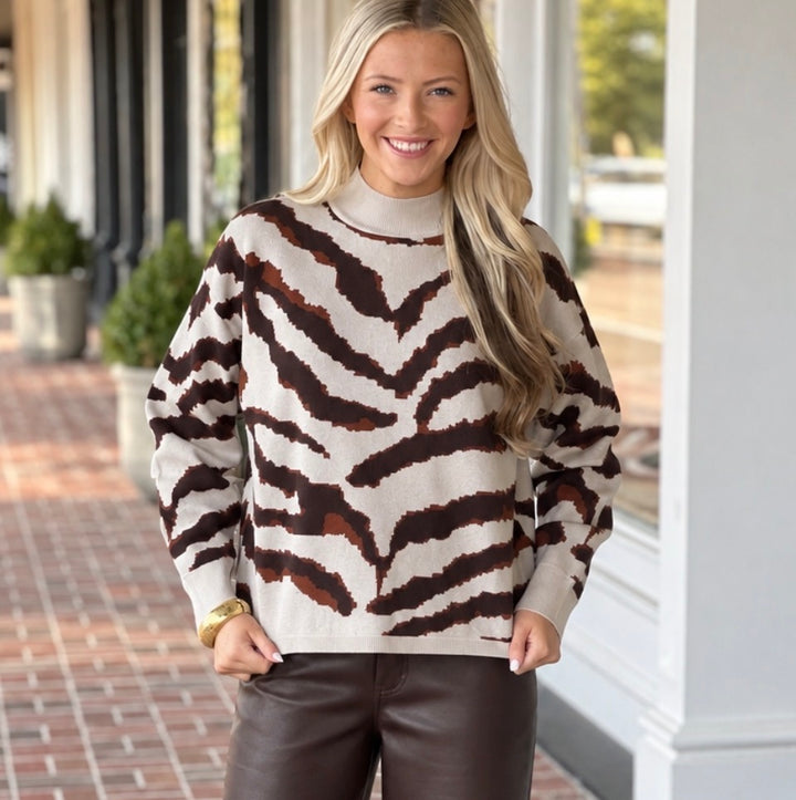 Hold Onto Me Grey Printed Sweater