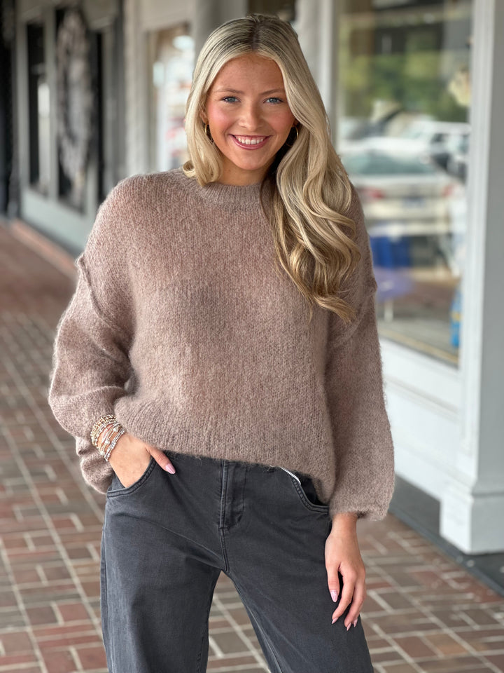Soft Touch Mocha Crew Sweater