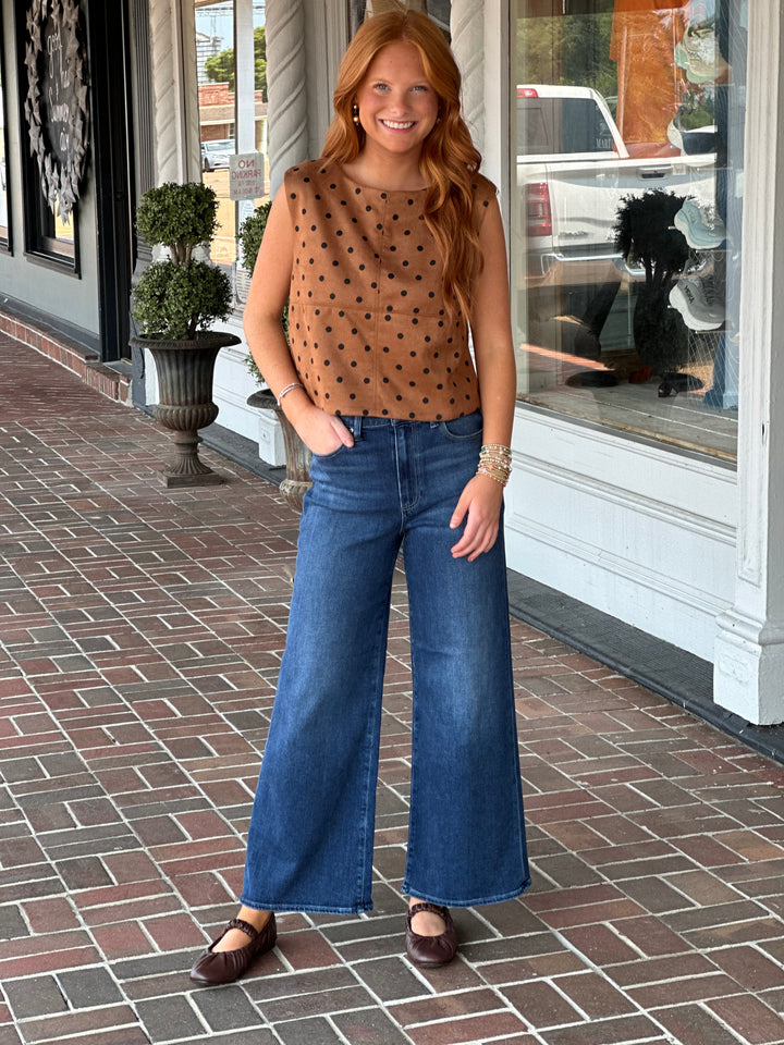 Twist Of Fate Sleeveless Polka Dot Top
