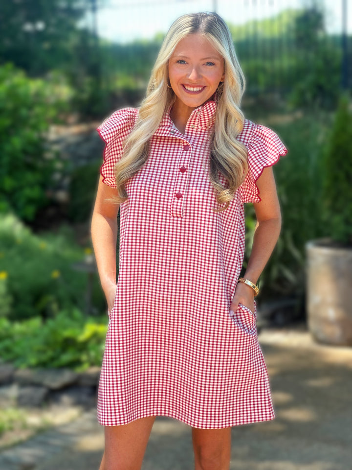 Red Gingham Mini Dress