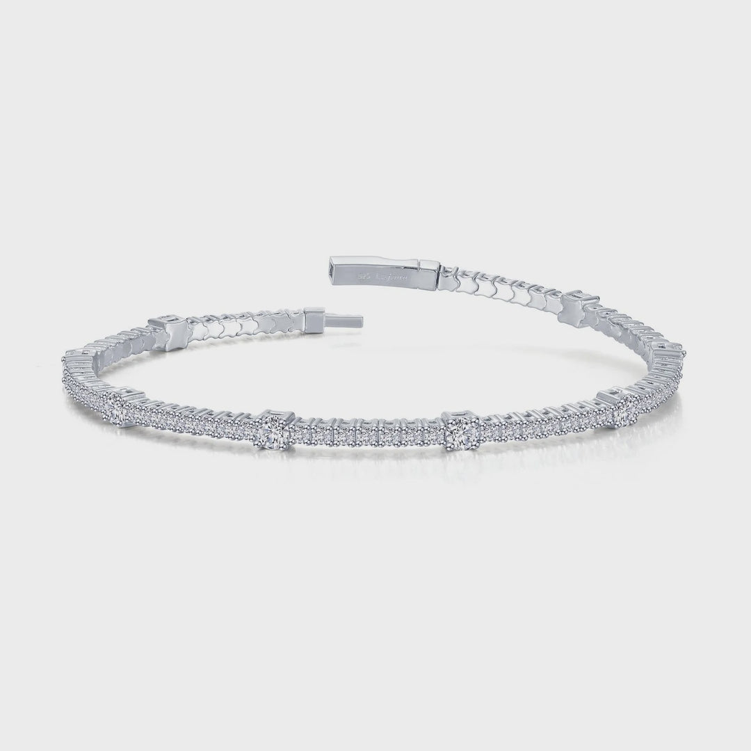 Lafonn 3.25 CTW Silver Station Flexible Tennis Bracelet