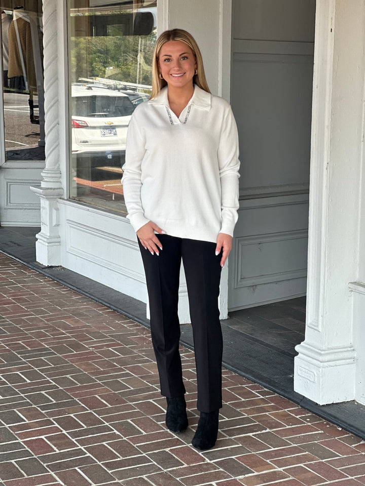 Nikky Apparels V-Neck Sweater in White