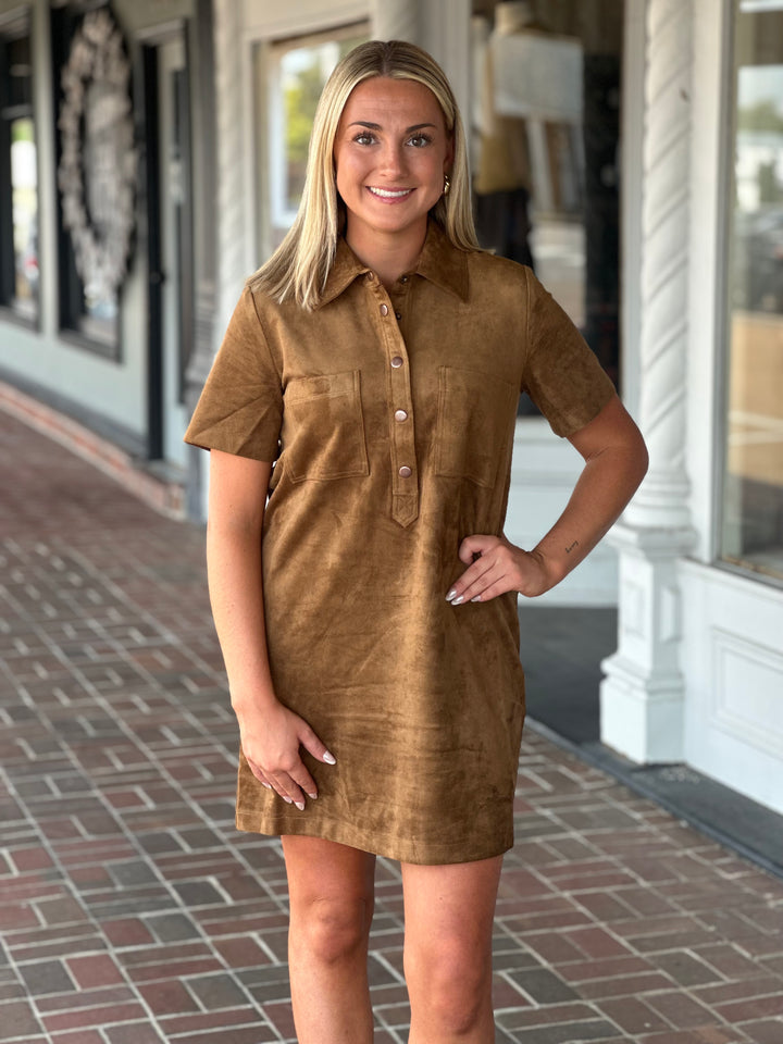 Z Supply Sydney Suede Mini Dress in Coconut