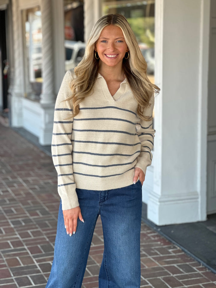 Blue Sweater Top