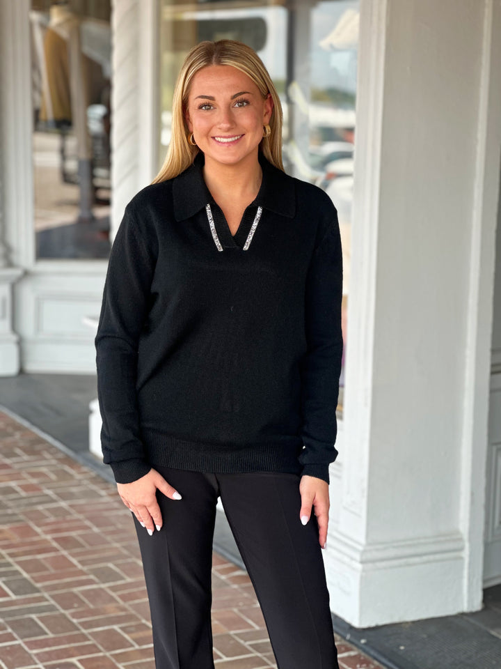 Nikky Apparels V-Neck Sweater in Black