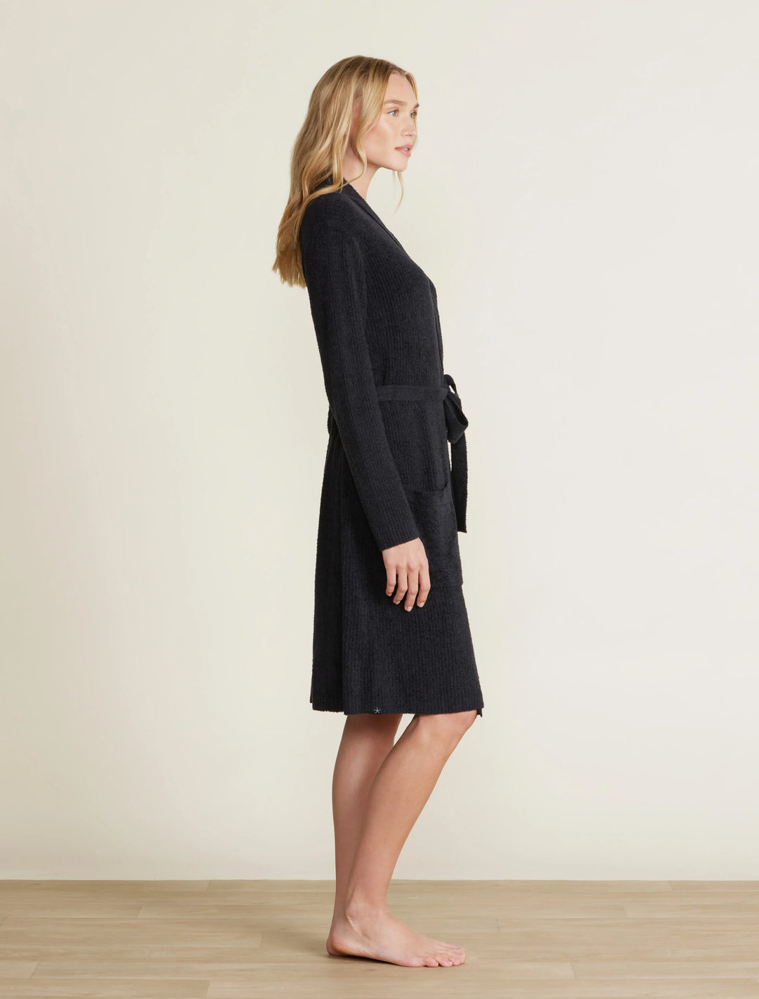 Barefoot Dreams CozyChic Lite® Ribbed Robe in Black