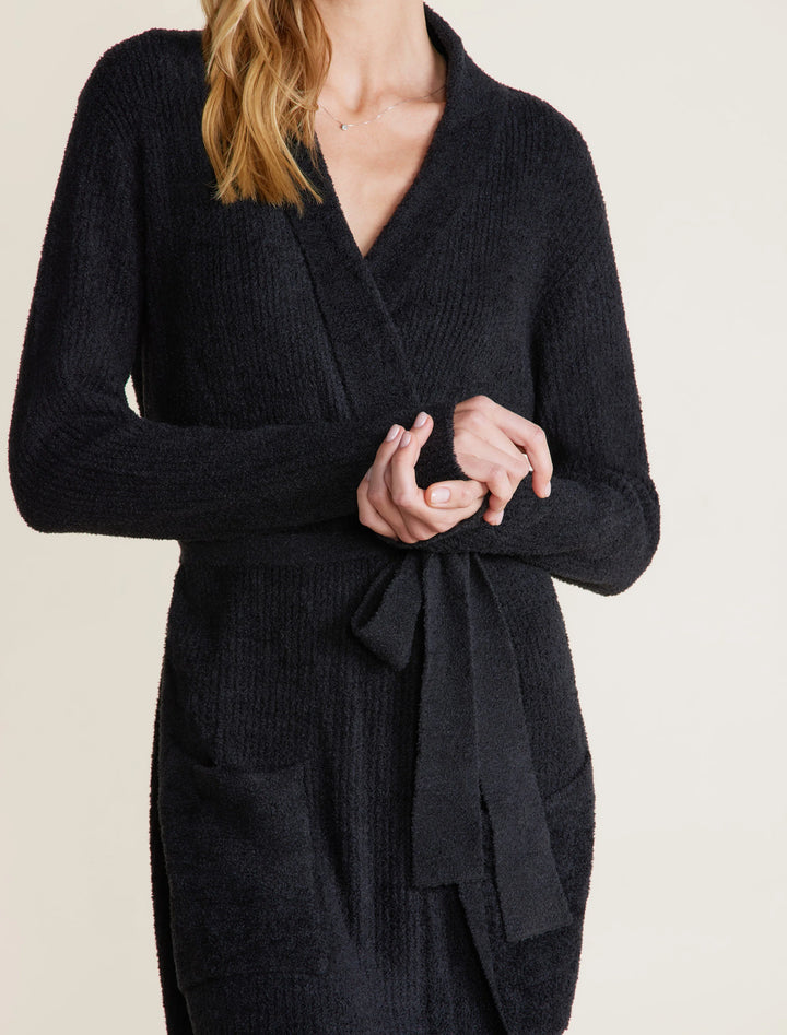 Barefoot Dreams CozyChic Lite® Ribbed Robe in Black