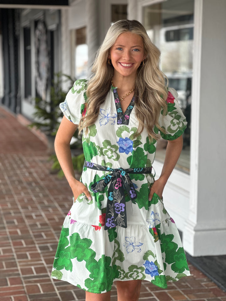 Gwen Dress in Forest Flutter