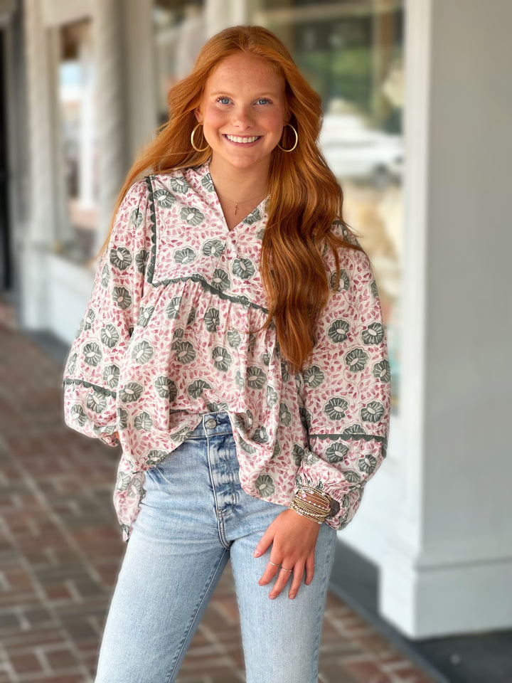 All I Wanted Green Floral Top