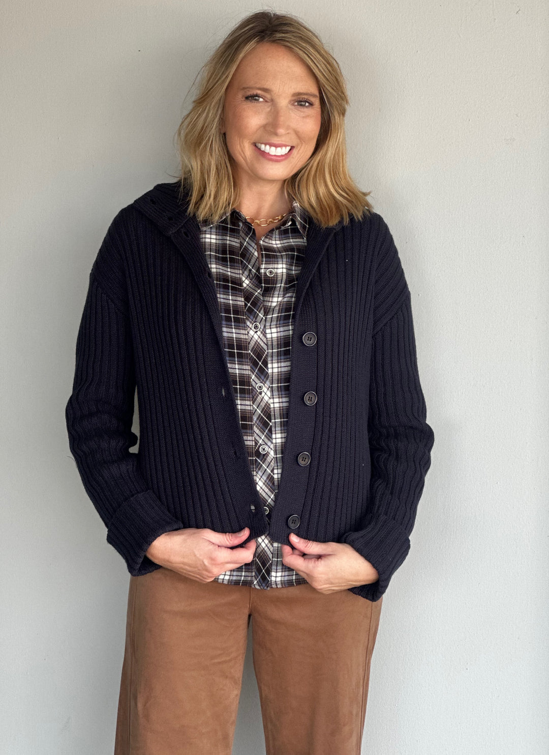 Elliott Lauren Plaid Button Down Top