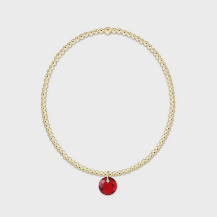 enewton 6.25" Classic Gold 2mm Bracelet - Reflection Small Charm - 01