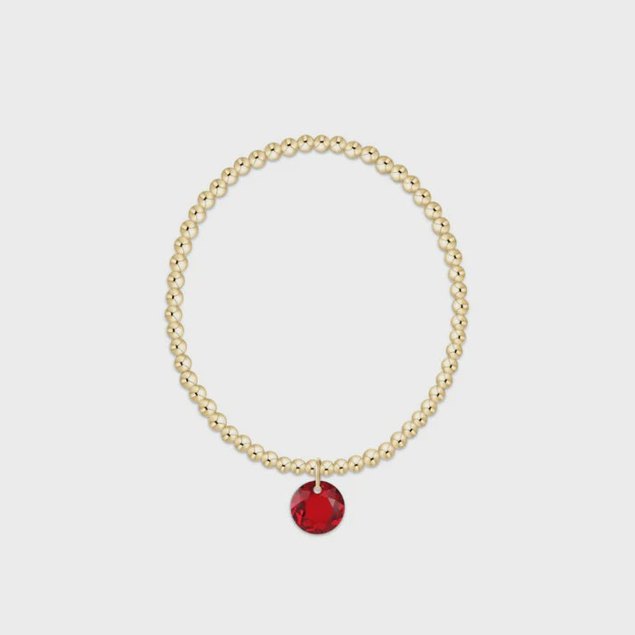 enewton 6.25" Classic Gold 3mm Bracelet - Reflection Charm - 01