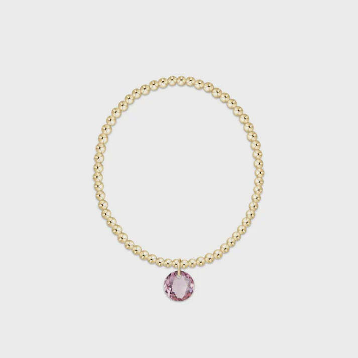 enewton 6.25" Classic Gold 3mm Bracelet - Reflection Charm - 02