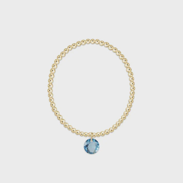 enewton 6.25" Classic Gold 3mm Bracelet - Reflection Charm - 03