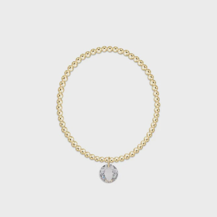 enewton 6.25" Classic Gold 3mm Bracelet - Reflection Charm - 04