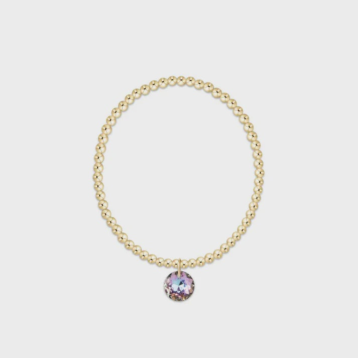 enewton 6.25" Classic Gold 3mm Bracelet - Reflection Charm - 06