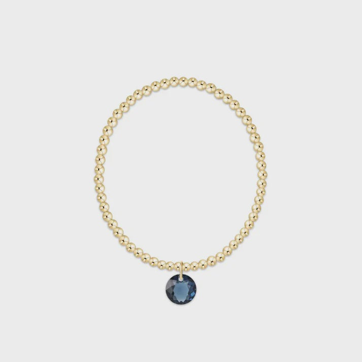 enewton 6.25" Classic Gold 3mm Bracelet - Reflection Charm - 09