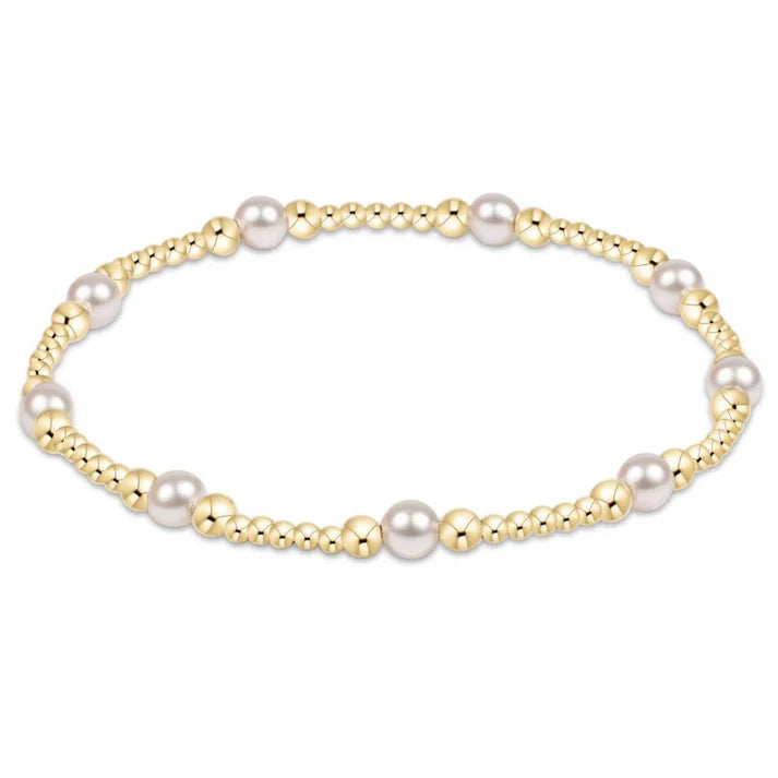 enewton 6.25" Purpose Pearl 4mm Gold Bracelet