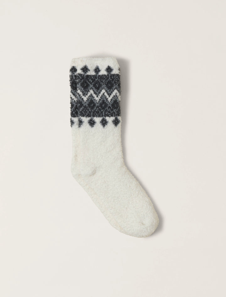 Barefoot Dreams CozyChic® Fair Isle Socks in Pearl Multi