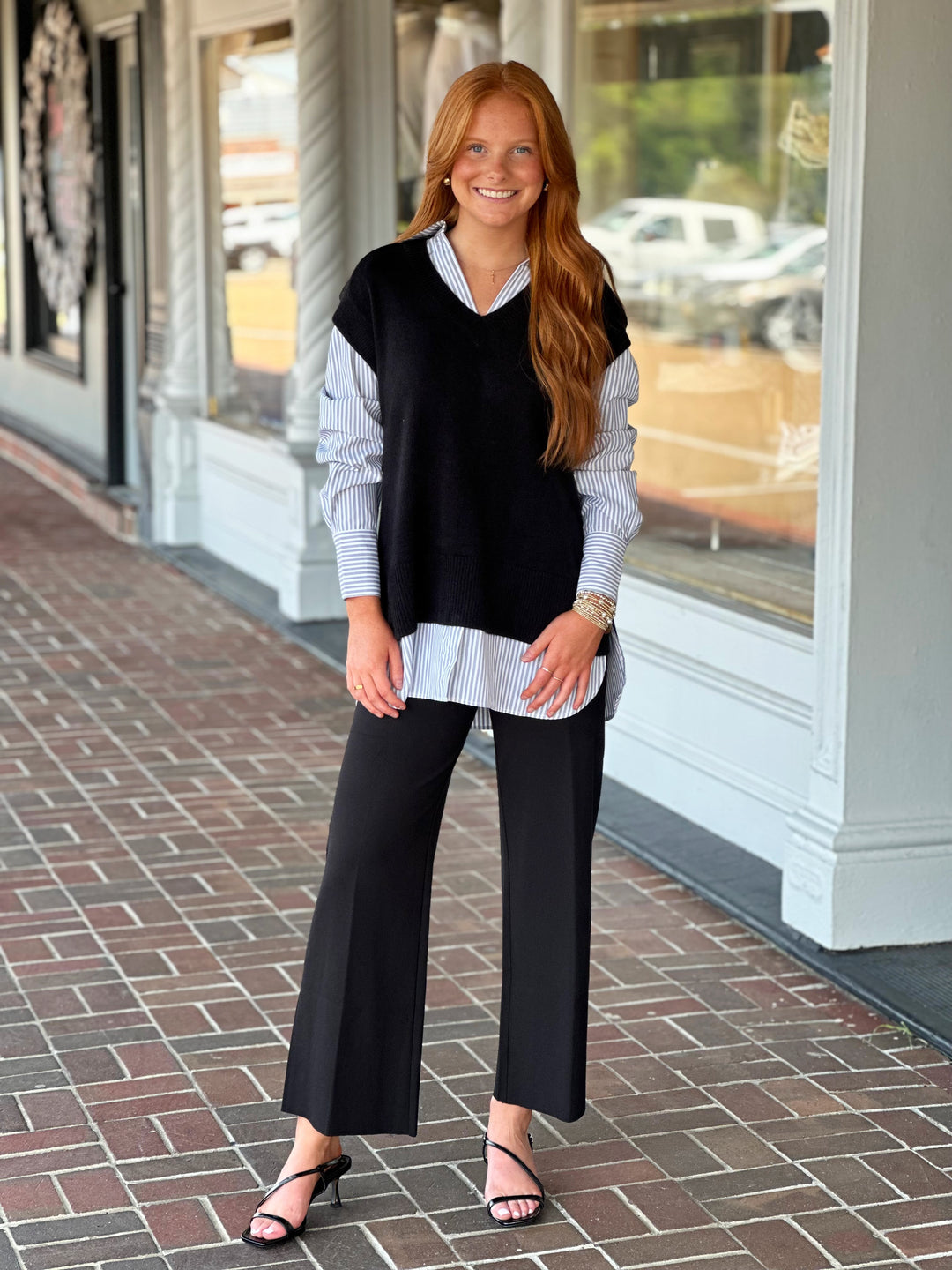 On The Move Black Stripe Sweater