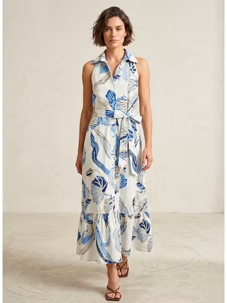 Sofia Bettina Maxi Dress in Indigo Chrysanthemum