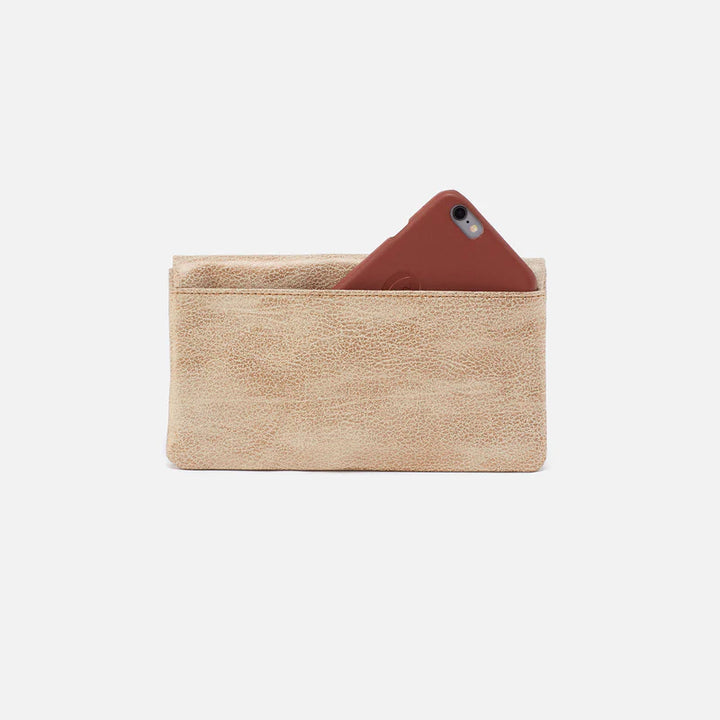 Hobo Lumen Continental Wallet in Metallic Leather | Gold Leaf