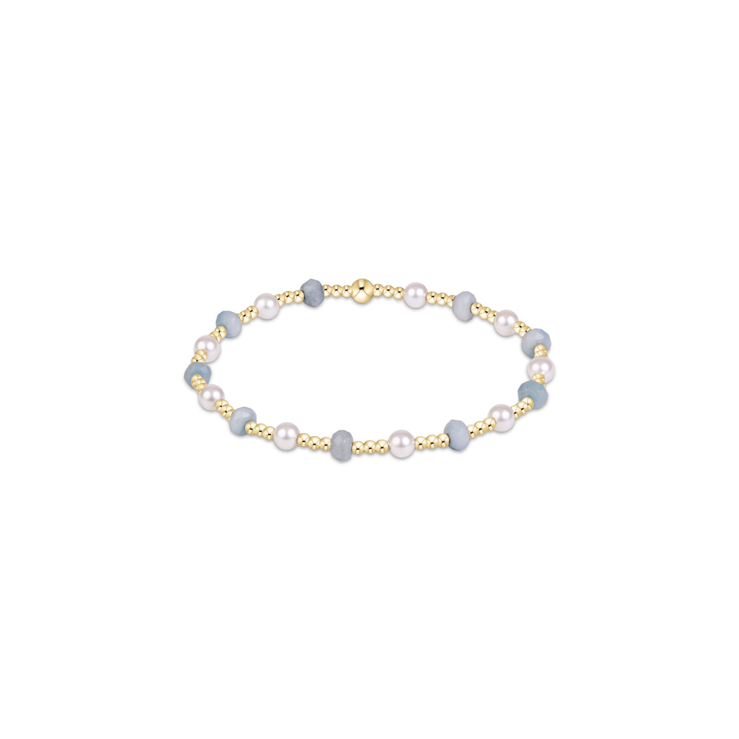 Enewton Sincerity Gemstone & Pearl 4mm Bracelet - Aquamarine