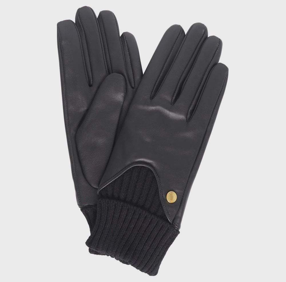 Barbour Ladies Deanna Leather Gloves in Classic Black