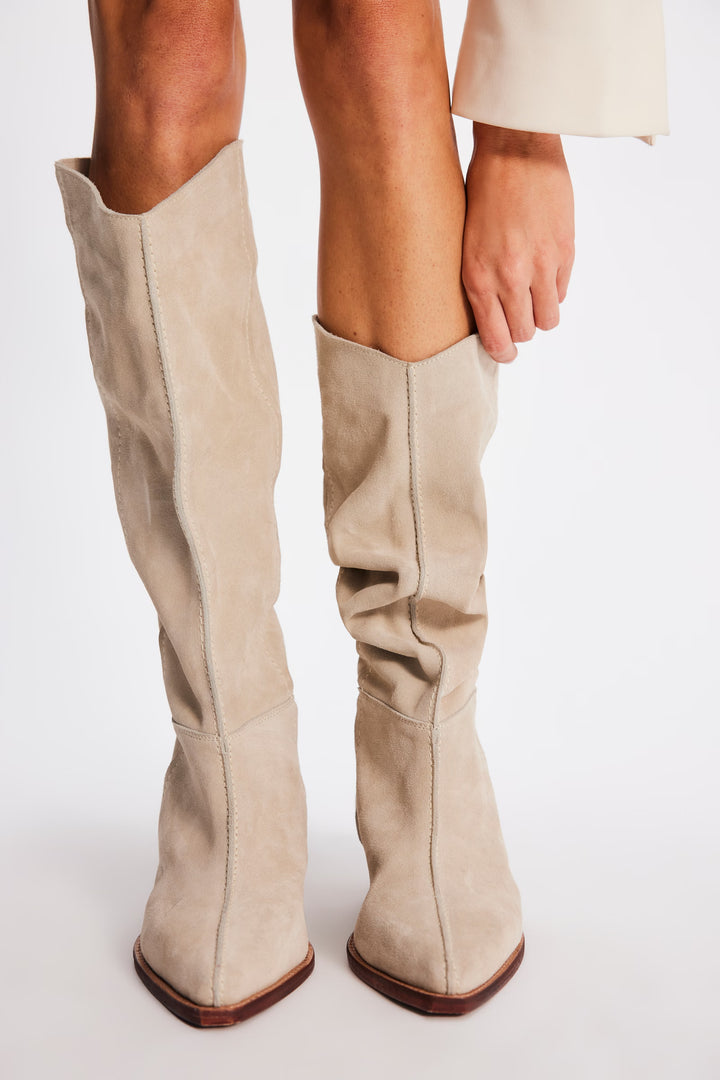 Free People Sway Low Slouch Boot in Parchment