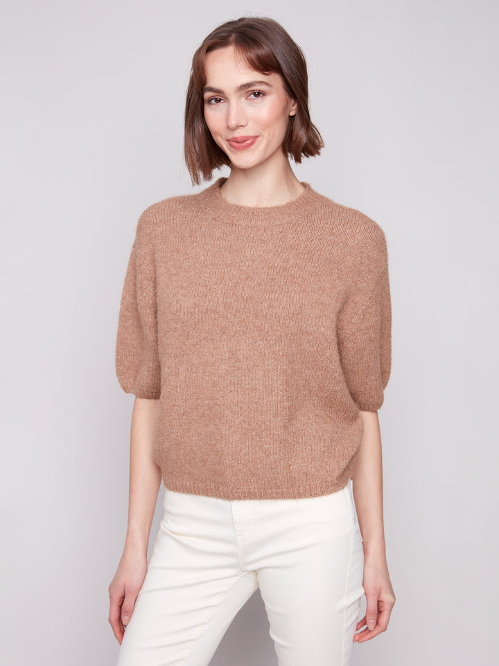 Charlie B Balloon Sleeve Sweater in Sesame