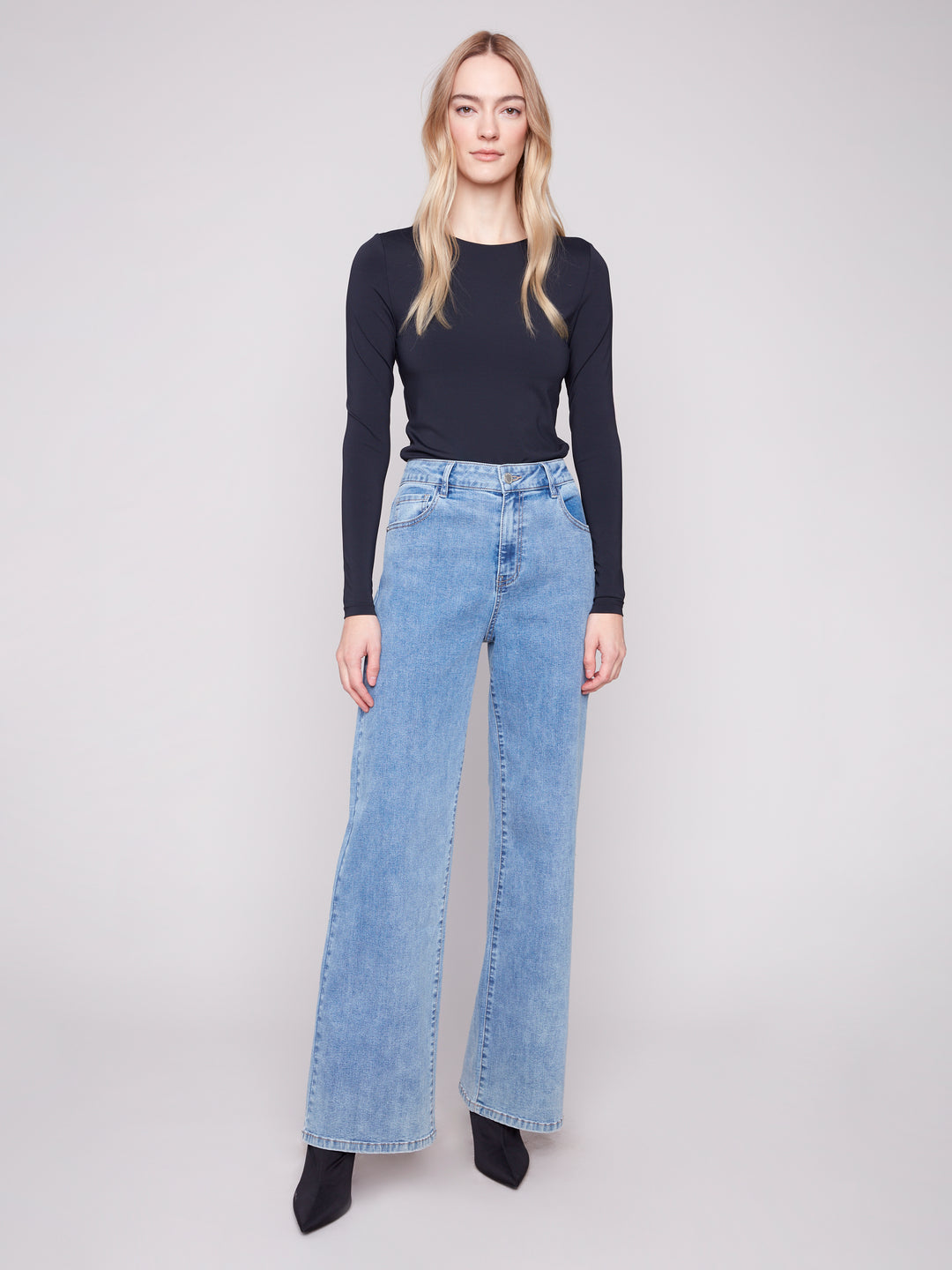 Charlie B Chloe Wide Leg Jeans in Light Blue