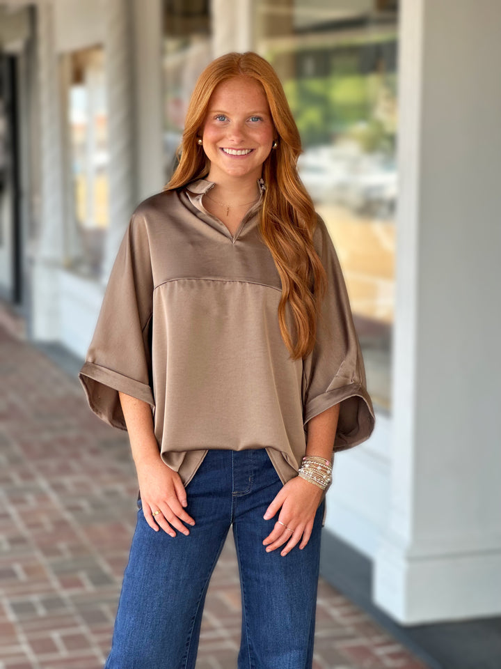 Caught In Time Brown Top